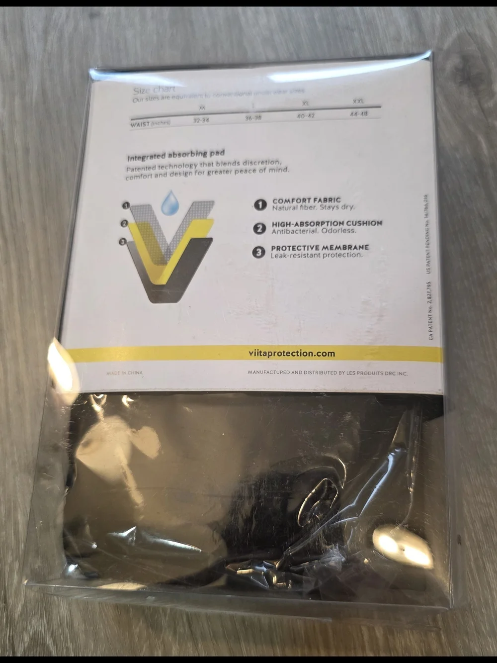 Viita Comfort Boxer Brief for Men - Black Bladder Leakage Size XXL